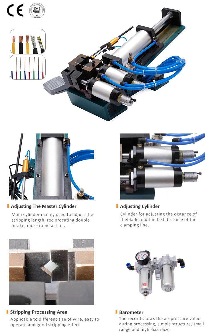 Máquina de descascar fios pneumáticos chanfrados, Máquina de descascar fios, Máquina de descascar fios de cobre