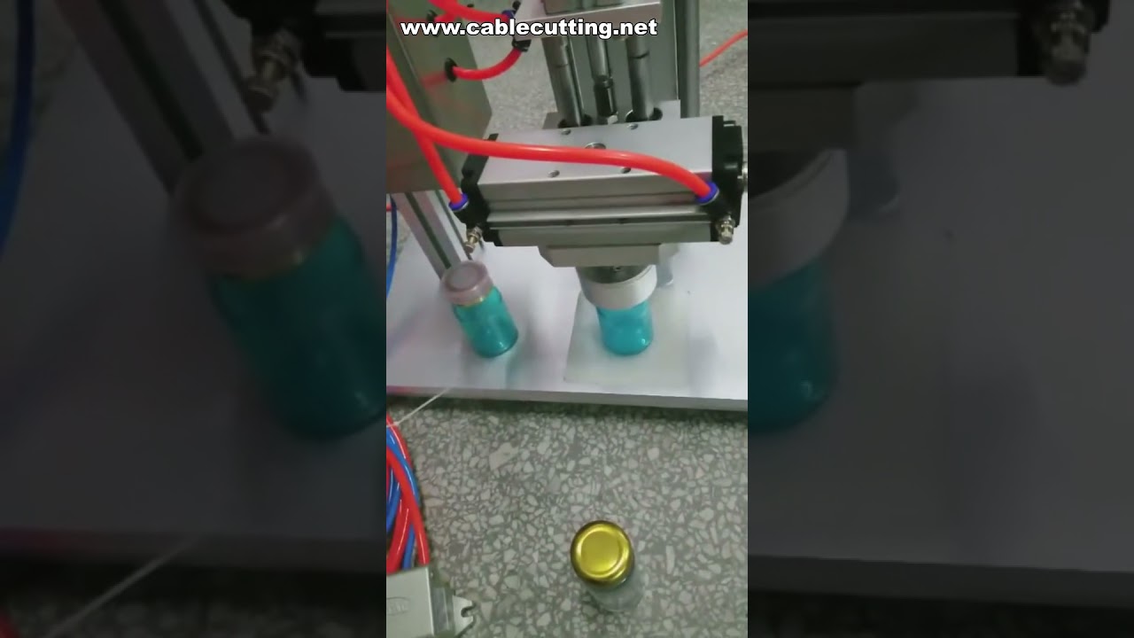 Máquina de Tampagem Pneumática de Mesa para Tampas Metálicas e Plásticas | Automação Industrial