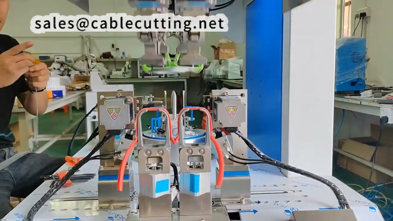 Máquina Automática de Amarração de Cabos para Chicotes de Aço Duplo - Equipamento de Automação