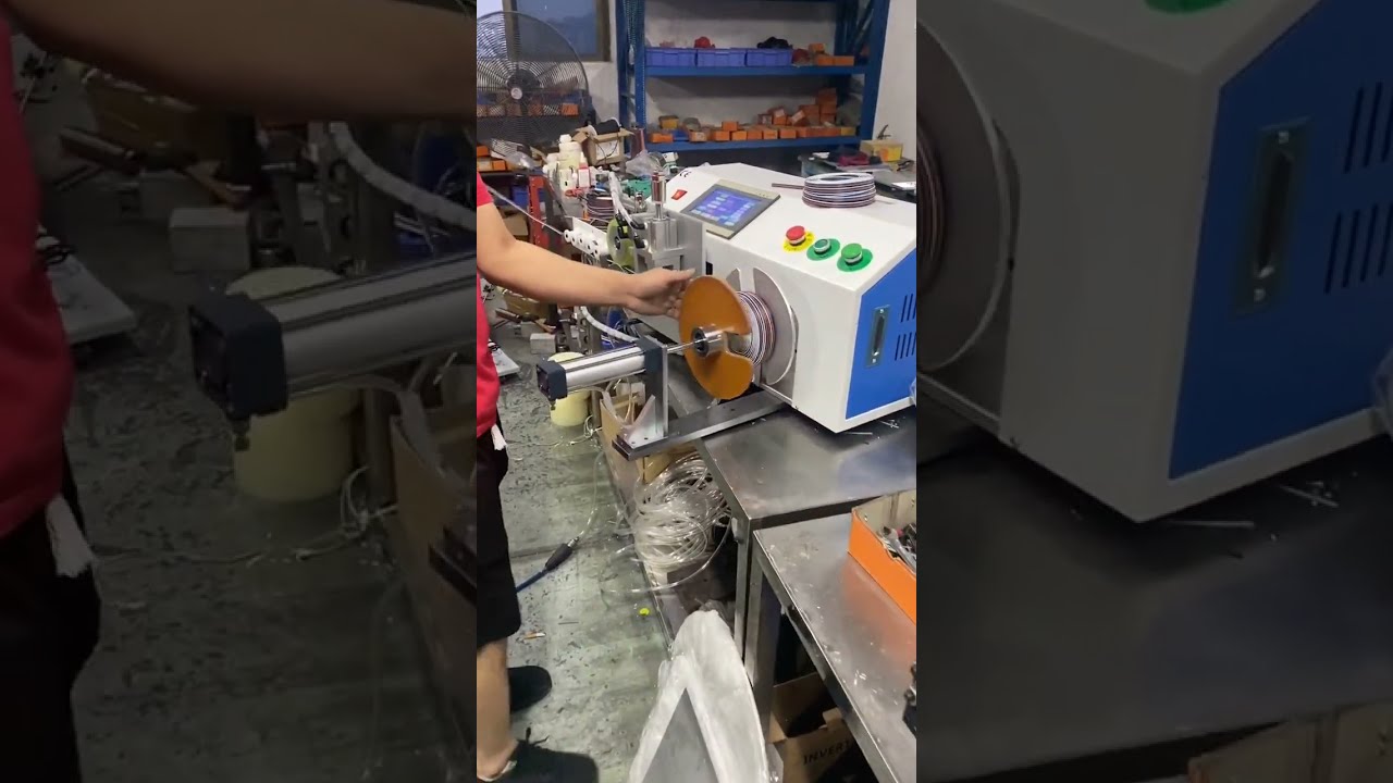 Máquina Automática para Cabos Duplos: Contagem, Corte, Enrolamento e Bobinagem Eficientes
