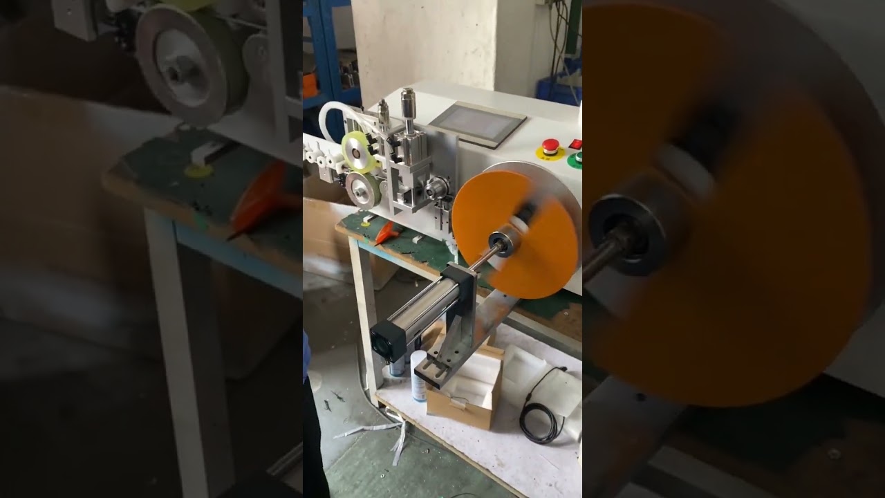 Máquina Automática de Contagem de Metros, Bobinagem e Amarração de Chicotes Elétricos | Medição Precisa #fábrica