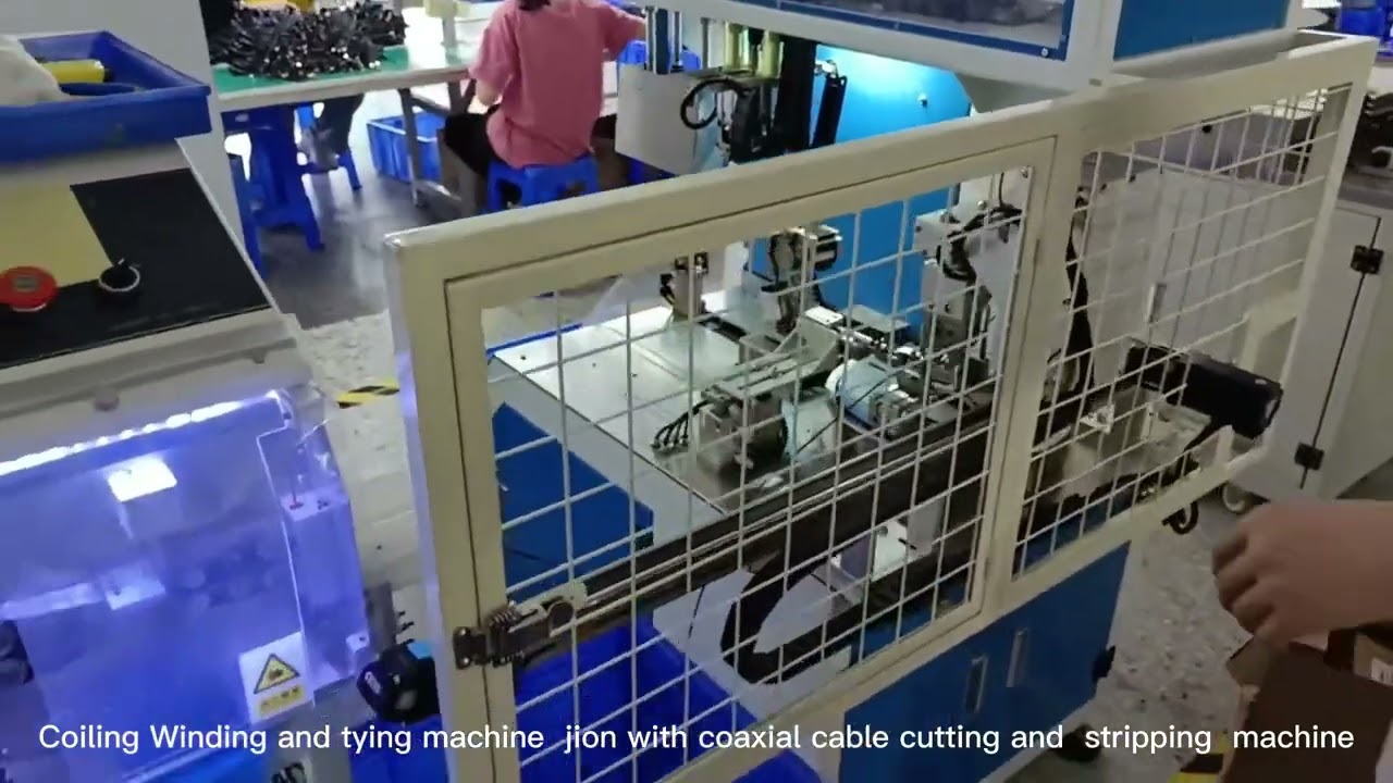Máquina Automática de Enrolar, Bobinar e Amarrar com Corte e Decapagem de Cabos Coaxiais