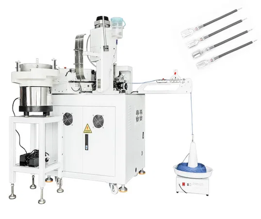 Máquina Automática de Inserir Luva, Torcer e Estanhar Cabos